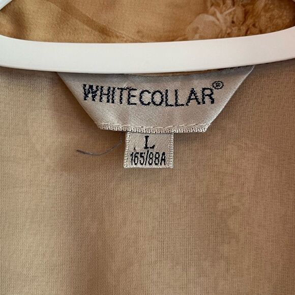 90s vintage collared wrap maxi sheer chiffon sunflower print dress - Picture 8 of 11